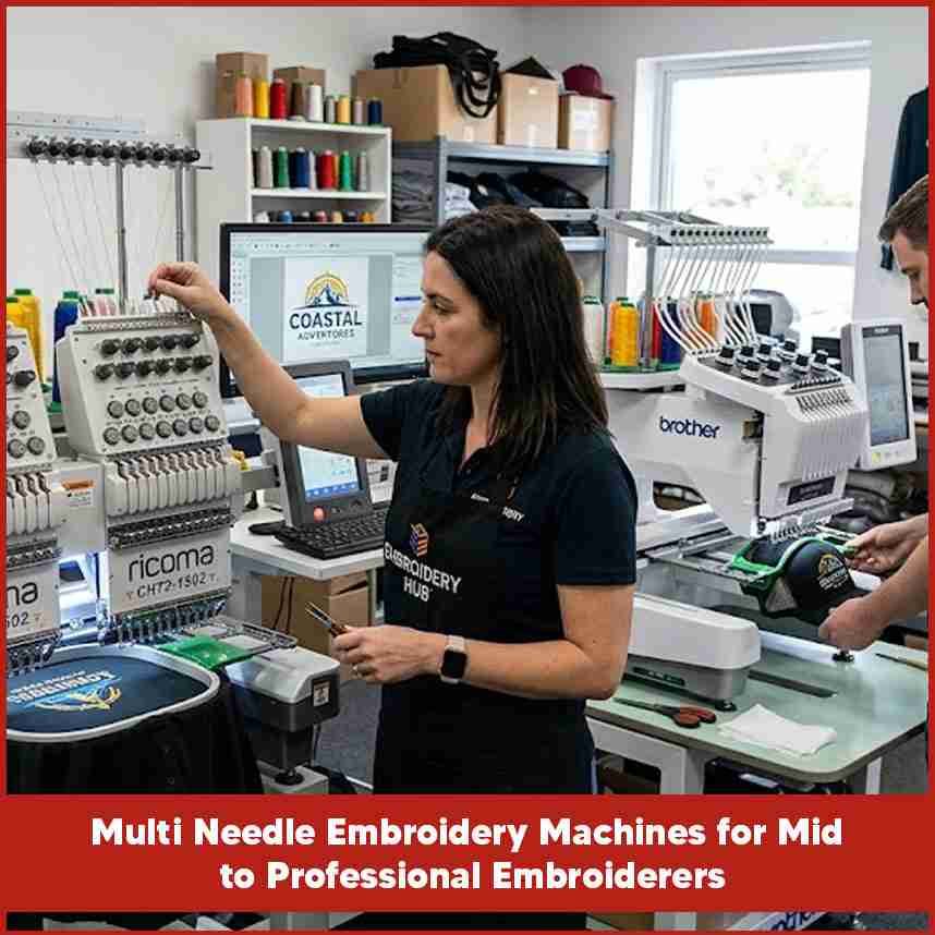 Multi Needle Embroidery Machines for Mid to Professional Embroiderers