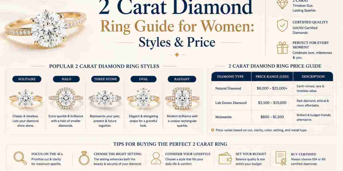 2 Carat Diamond Ring Guide for Women: Styles & Price